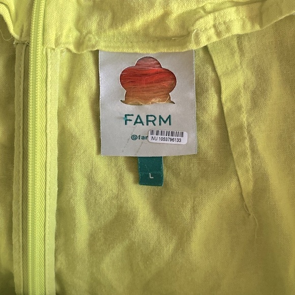 Farm Rio Monstera Open-Back Halter Linen Blend Midi Dress Size L - Picture 13 of 14